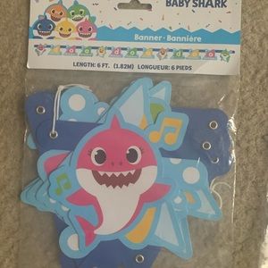 Baby Shark party decorations.  2-6ft banners.